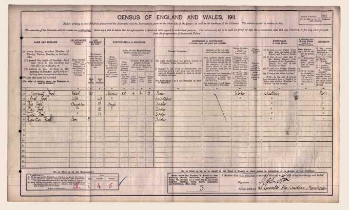 Image of April Fool's 1911 Census record