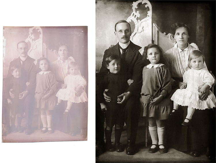 Faded photograph restored